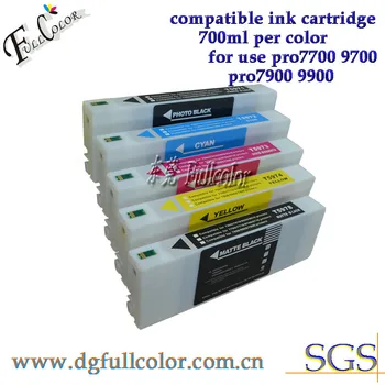 5Pieces a lots compatible for Epson Pro 7700 Pro 9700 printer ink cartridge refill with pigment ink T5961-5 bulk ink cartridge