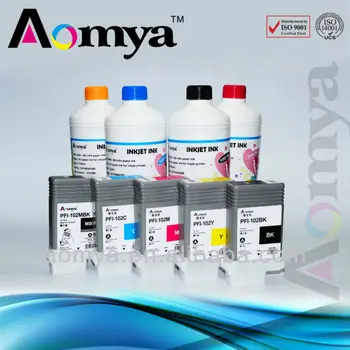 PFi-102 [5 Color/lot 1000mL] BK/C/M/Y/MBK Pigment ink for Canon iPF510/610/710/605/720/500/700/600/655/650/755/750