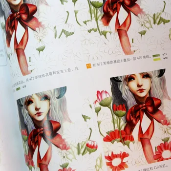 Chinese Color Pencil Drawing Fantasy Dolls Lovely Girls Art Painting Book for adult