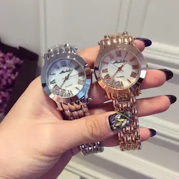 Luxury Brand Stainless Steel Strap Women Watches Ladies Moveable Crystal Dress Wristwatch Designer Quartz Watch Relogio Feminino