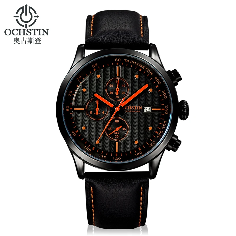 Hot Brand OCHSTIN Luxury Men Military Watches Quartz Analog Fashion Leather Clock Sports Watches Army Watch Relogios Masculino