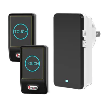 Touch Doorbell Wireless EU Plug-in Door Bell Waterproof Digital Doorbell 2 Outdoor Transmitter + 1 Indoor Receiver