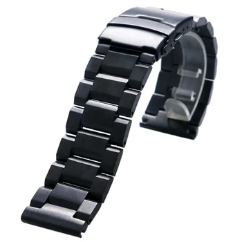 Luxury Watch Band 24mm Solid Stainless Steel Watch Band Strap Replacement Watches Bracelet + 2 Spring Bars
