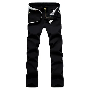 2016 Korea Style Black men's straight slim fit skinny design denim jeans;mens robin jeans cotton jean homme 23