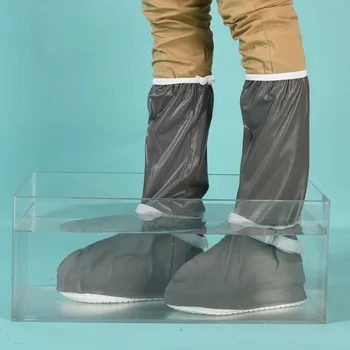 Hellozebra Women Rain Shoes Covers Long Solid Mid-Calf Boot Waterproof Casual Antifouling Shoe Platform Rain Boots 2016 Design