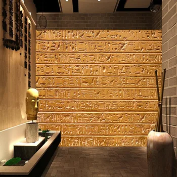 Custom Background Wall paper living room restaurant wallpaper mural Egyptian relief stone text Wallpaper