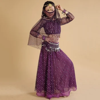 Kids Belly Dance Clothes Set Girls Indian Clothing Children Oriental Dancing Costumes Girls Dancing Costume for Child 5 Colors