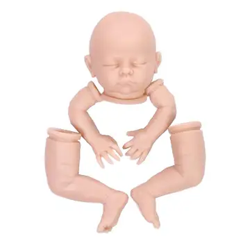 20'' Unisex Vinyl Silicone Reborn Baby Doll Kits Play Doll Accessories Realistic Dolls Vinyl Blank Kit With 3/4Limbs