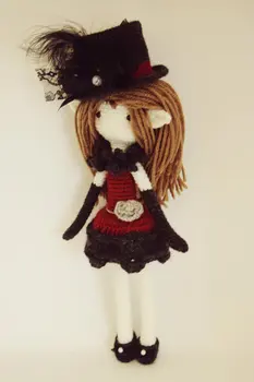 Amigurumi Crochet Doll pretty girl Rattle toy,fashion, charming, wait for you
