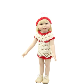Brown Eyes Lifelike 18 Inch American Girl Toy Realistic Full Vinyl Newborn Princess Babies Doll With Handmade Dress