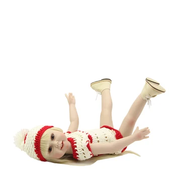 Brown Eyes Lifelike 18 Inch American Girl Toy Realistic Full Vinyl Newborn Princess Babies Doll With Handmade Dress