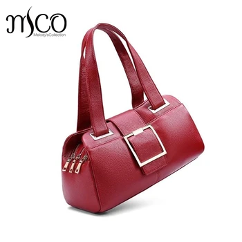 2016New Women Leather Bag Genuine Leather Handbags Woman Fashion Brand Design Ladies Shoulder Satchel Purse Female Bag sac femme