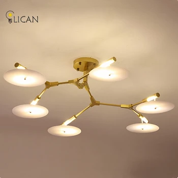 LICAN American pendant chandeliers lights Gold color metal ceiling LED chandeliers lights designer ceiling chandeliers Lightings