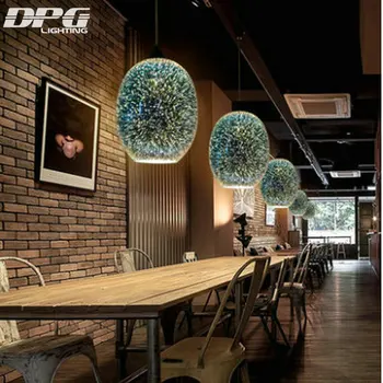 Modern LED Kitchen light fixture Hanging 3D lamp with Glass Lampshades E27 110v 220v for Dinning Room