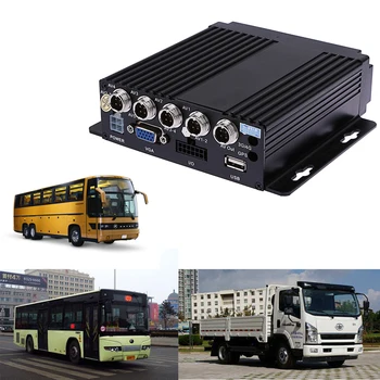 SW-0001A Car Bus RV Mobile HD 4CH DVR Realtime Video/Audio Recorder SD VGA DC 12V Support IR Remote Control For Car Truck