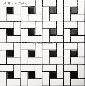 Black and white brick Matt/Glossy available Ceramic mosaic tile,Toliet floor,Kitchen Bathshower backdrop Art wall tiles,LSTCHZ02