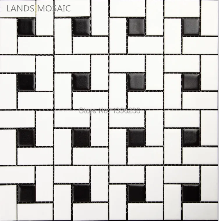 Black and white brick Matt/Glossy available Ceramic mosaic tile,Toliet floor,Kitchen Bathshower backdrop Art wall tiles,LSTCHZ02