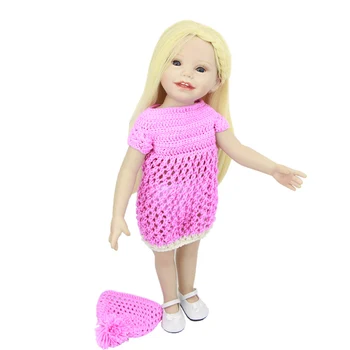 Lifelike Full Vinyl 18 Inch American Girl Realistic Doll Baby Toy Waterproof Newborn Princess Babies With Pink Dress