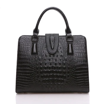 New Cow Leather Handbags Fashion Alligator Genuine Leather Bag Crocodile Women Totes Messenger Bags Bolsas LS1306
