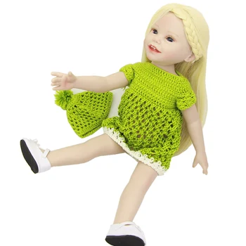 Collectible Full Body Vinyl 18 Inch 45 Cm Girl American Handmade Reborn Babies Doll Toy For Children Birthday Xmas Gift