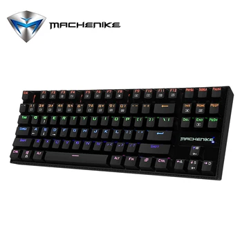 Machienike Little Magic MK-870 Blue Switch 87 Keys RGB Backlight Mechanical Metal Panel For Gaming Laptop-Black