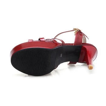 HAIOU brands 2017 spring platform sandals weddings gladiator sandals women ankle strap Ladies black pumps peep toe red sexy shoe