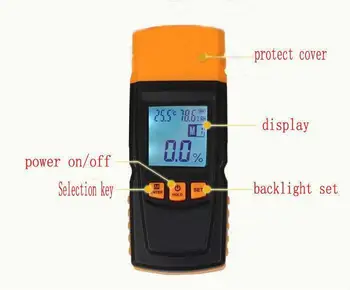 Portable Hay Wood Sawdust Powder Moisture Meter Humidity Detector Tester Hygrometers LCD 2% to 70% XZB-620