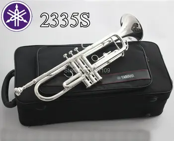 Brand New Brass Trumpet YTR - 2335S Bb Silver Plated Trompeta Profissional Instrumentos Case Mouthpiece