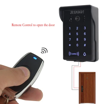 JERUAN unique 7`` video door phone intercom System monitor waterproof Touch Key password keypad Camera+700TVL Analog Camera+lock