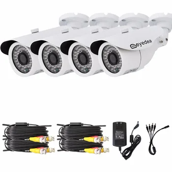 Eyedea 8 CH DVR 1080P Video Recorder 5500TVL CMOS Bullet White Outdoor Night Vision Surveillance CCTV Security Camera System Kit