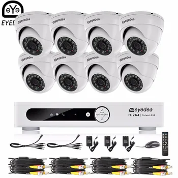 Eyedea 16 CH HDMI VGA Video DVR NVR 2.0MP CMOS Dome Outdoor Indoor LED Night Vision Surveillance CCTV Security Camera System Kit