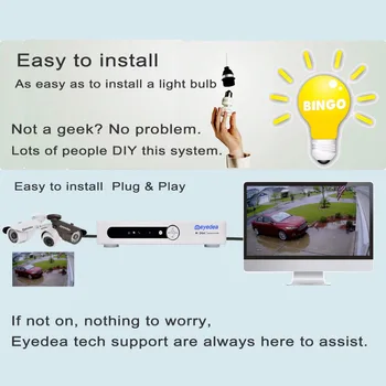 Eyedea 8 CH Email Alarm Phone View Video DVR 2.0MP 1080P White Bullet Outdoor LED Surveillance CCTV Security Camera System 1TB