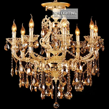 Modern 6/ 8/ 12/ 15 Bulbs Crystal Candle Chandelier Pendant Lamp Suspension Light Romantic Dining Room Lighting