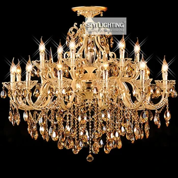Modern 6/ 8/ 12/ 15 Bulbs Crystal Candle Chandelier Pendant Lamp Suspension Light Romantic Dining Room Lighting