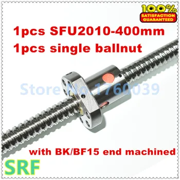 20mm Diameter Ballscrew SFU2010 L=400mm C7+1pcs SFU2010 ballnut with end machined for CNC parts