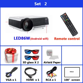 86wifi ! 2017 Newest Original Poner Saund Android 4.4 LCD Projector WiFi Bluetooth factory projector PK Smart television