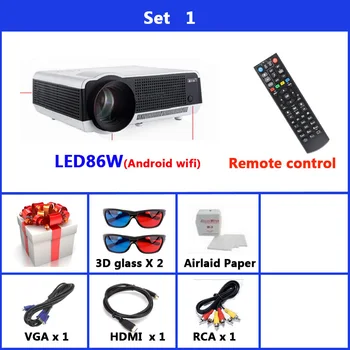 86wifi ! 2017 Newest Original Poner Saund Android 4.4 LCD Projector WiFi Bluetooth factory projector PK Smart television