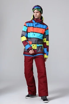 Gsou Snow Waterproof Men Ski Suit Windproof Male Ski Jacket Ski Pants Snow Clothes Outdoor Single Board