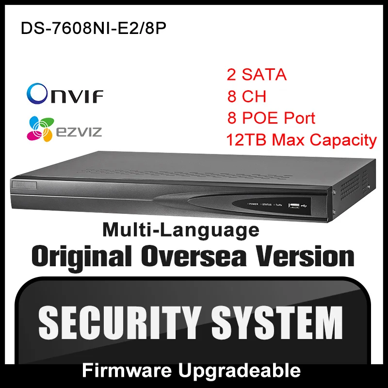 HIKVISION DS-7608NI-E2/8P Original English Version NVR P2P 8CH 8POE VGA HDMI H264 Network Video Recorder Onvif CCTV camera HIK