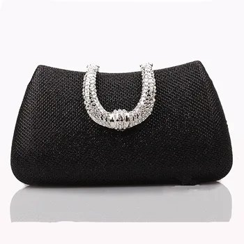 2016 Gorgeous Gold Evening Clutch Bag for Women Rhinestone Crystal Clutch Evening Purse China Handmade Bridal Purse with Chain