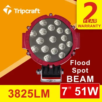 51W Off Road LED Work Light Bar Spot Flood Beam Offroad Light 12V 24V LED Work Lamp For ATV SUV 4X4 SUPER LIGHT BAR