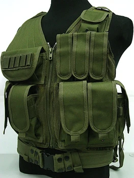 Professional Tactical Vest USMC Army Airsoft Military Molle Combat Assault CS tactical Vest with Gun holster Vest