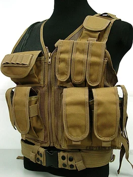 Professional Tactical Vest USMC Army Airsoft Military Molle Combat Assault CS tactical Vest with Gun holster Vest