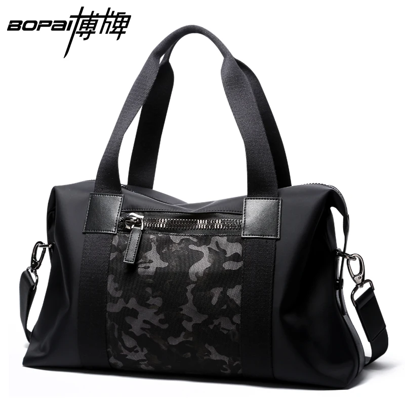 BOPAI Shoulder Bags Patchwork Mens Handbag Tote Bag Fashion Young Man Messenger Bags Male Small Satchel Crossbody Bag Black