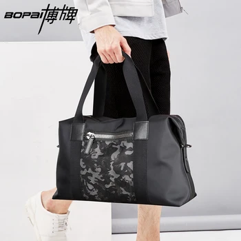 BOPAI Shoulder Bags Patchwork Mens Handbag Tote Bag Fashion Young Man Messenger Bags Male Small Satchel Crossbody Bag Black