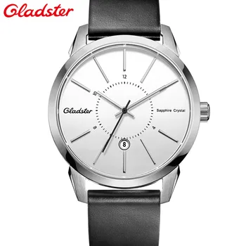 Men Watch Gladster Men's Military Sports Chronograph Wrist Watches NATO Genuine Leather Watchband Males Geneva Quartz Clock Men