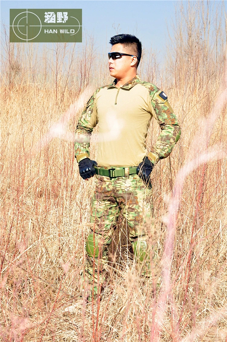 Military Army Combat Uniform Hunting shirt pants with knee pads Military Army Suit with elbow knee pads