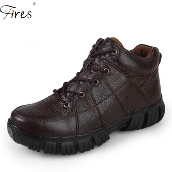 Fires Mens Winter Outdoor Hiking Shoes\Boots for man Leather waterproof climbing shoes breathable sneaker Non-slip shoes