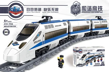 High-speed rail Desarrollado nueva Bateria de Tren de  carga de Bloques de Construccion KidsToy Compages toys