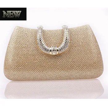 Hot 2016 New Women's Banquet Day Clutches Luxury Sided Diamond Evening Bag Wedding Party Handbag Purse Shoulder Bag with Chain